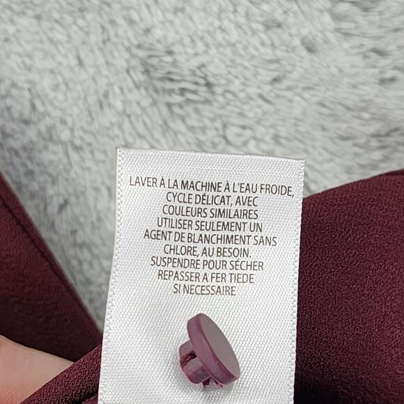 Leith Dress Womens M Red Burgundy Shift Mini Keyhole Long Ruffled Bell Sleeves - Picture 6 of 9